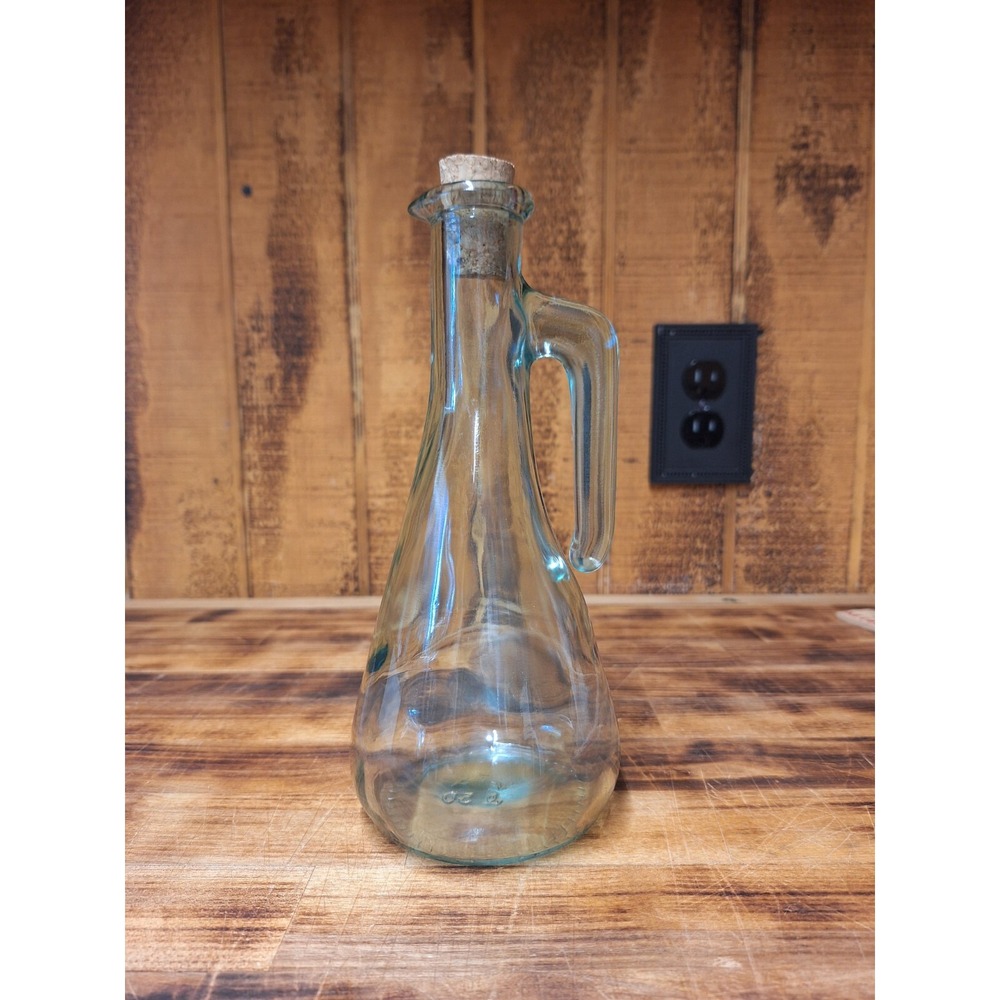 Vtg Vetreria Etruscan 8.75 Bottle Decanter Made In Italy Holds 600 ml Cork Top